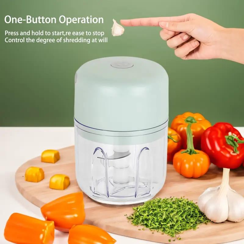 Electric Garlic Chopper,Usb RECHARGEABLE Mini Portable Vegetable Chopper,Garlic Grinder Masher,Wireless Food Processor for Ginger,Chili,Fruit,Meat Garlic Grinder Masher Onion Chopper