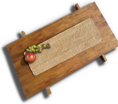 Set of 4 Round Woven Placemats from Natural Water Hyacinth, 13.5 Inch Rattan Heat-Resistant Outdoor Table Mats for Farmhouse and Boho Decor