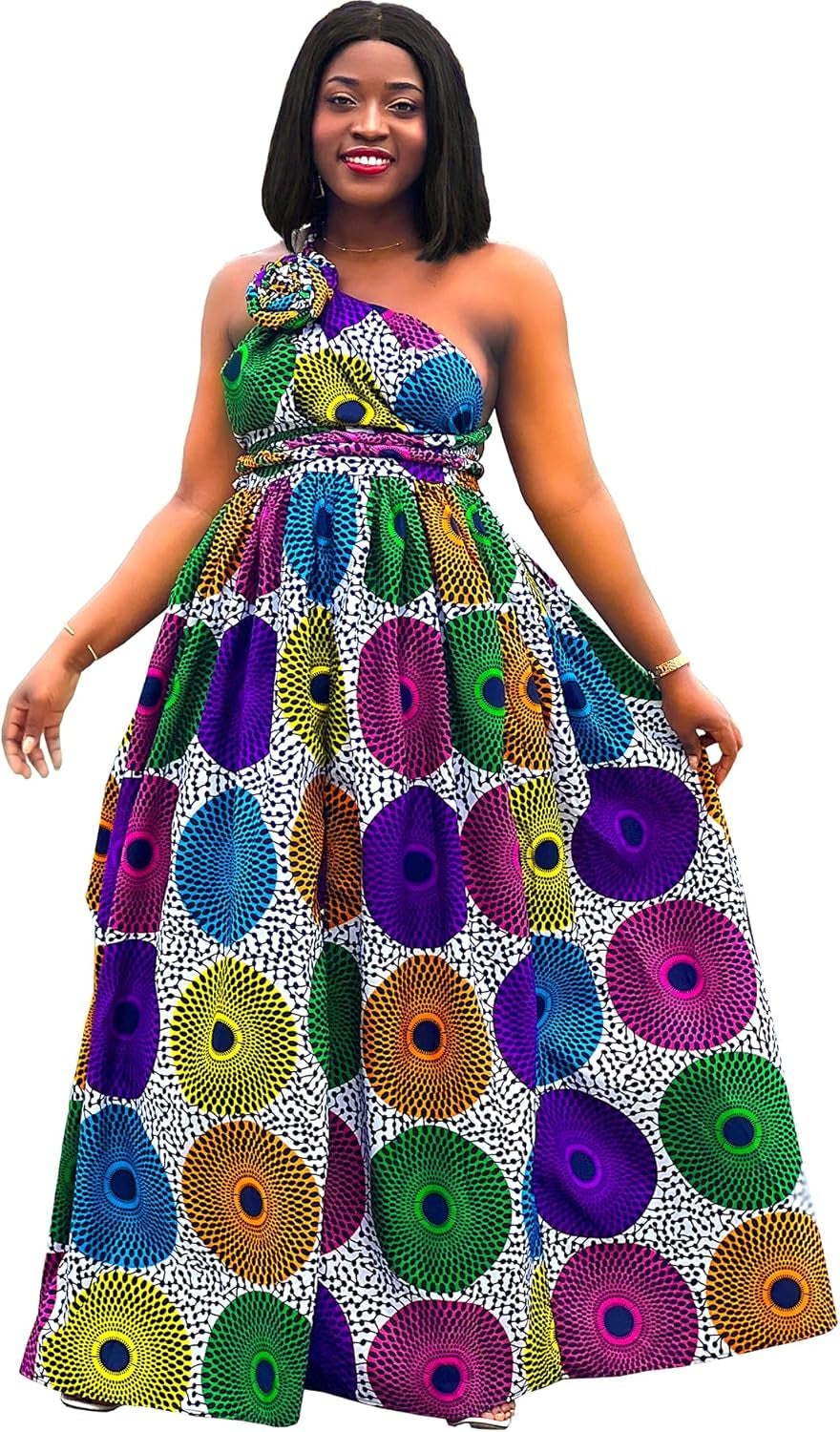 Women's African Print Maxi Dashiki Long Dress