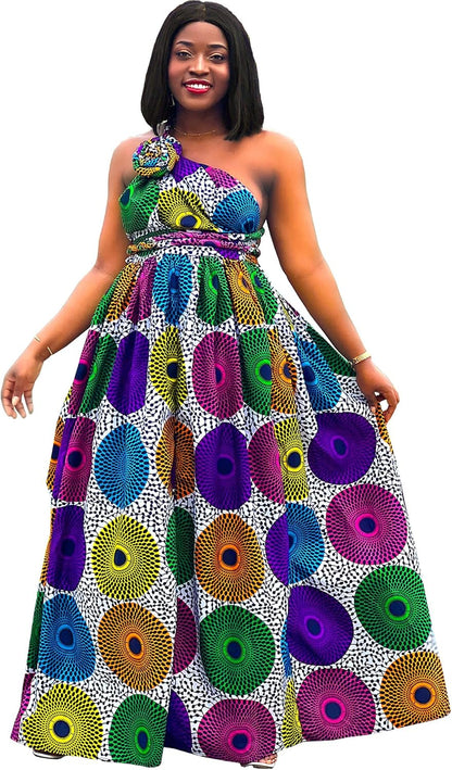 Women's African Print Maxi Dashiki Long Dress