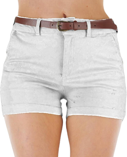 Women's Stretch Twill Denim Shorts with Pockets