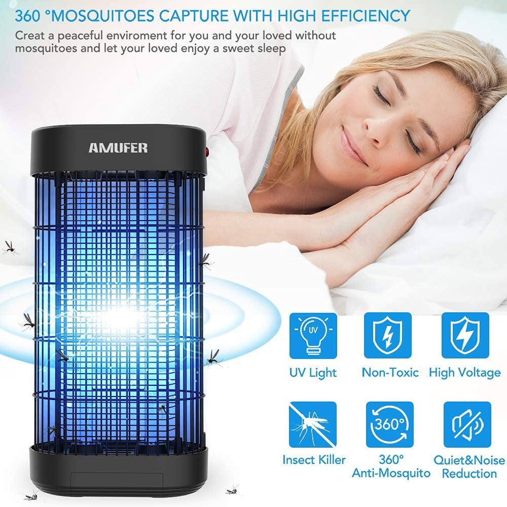 Indoor Electric Mosquito Zapper with 20W UV Light and 4400V Electric Shock Technology