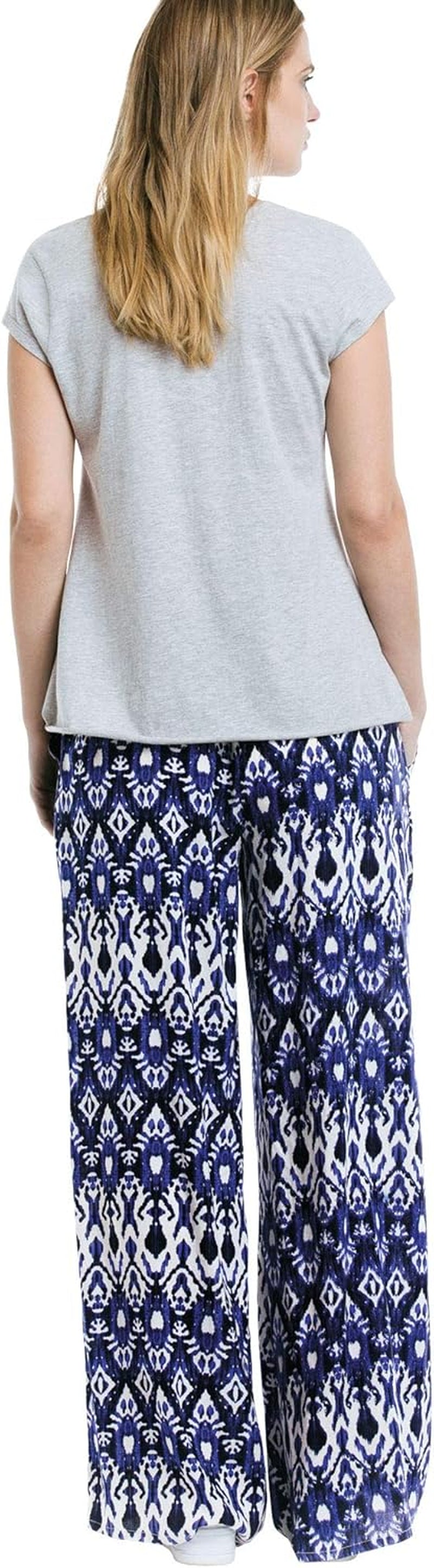 Plus Size Wide-Leg Soft Trousers with Back Elastic Waistband