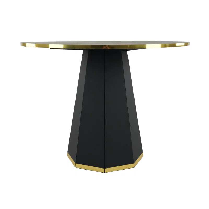 Round Dining Table with Trim, Glam Dining Table for Kitchen/Dining Room