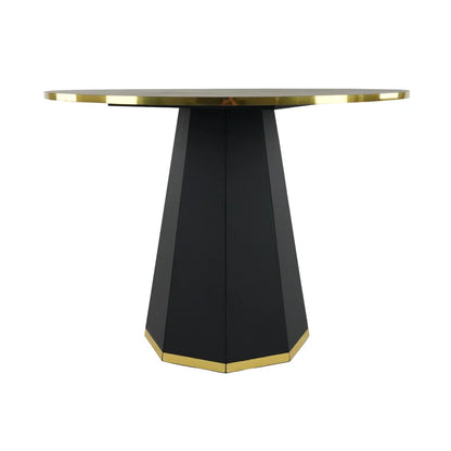 Round Dining Table with Trim, Glam Dining Table for Kitchen/Dining Room