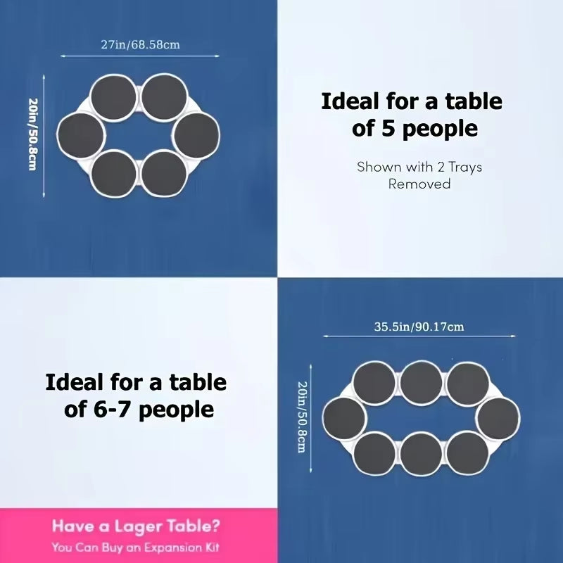 Kitchen Dining Table Turntable Kitchen Countertop Turntable 360 Degree Rotation Versatile Heat Resistant for Rectangular Table