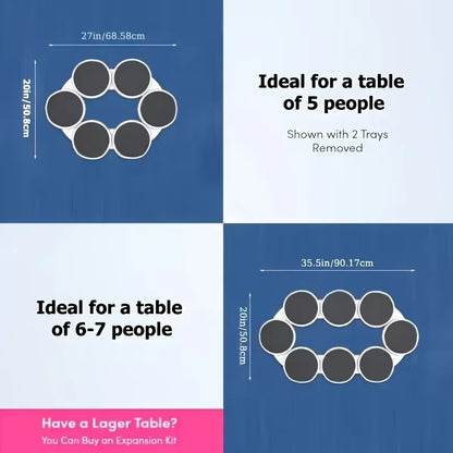 Kitchen Dining Table Turntable Kitchen Countertop Turntable 360 Degree Rotation Versatile Heat Resistant for Rectangular Table