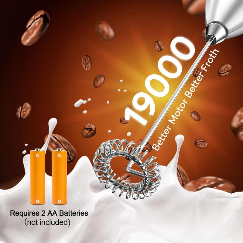 Hand Mixer - Milk Frother for Coffee Frother Handheld Foam Maker for Lattes, Electric Whisk Drink Mixer Mini Foamer for Cappuccino, Frappe, Matcha, Hot Chocolate Grey