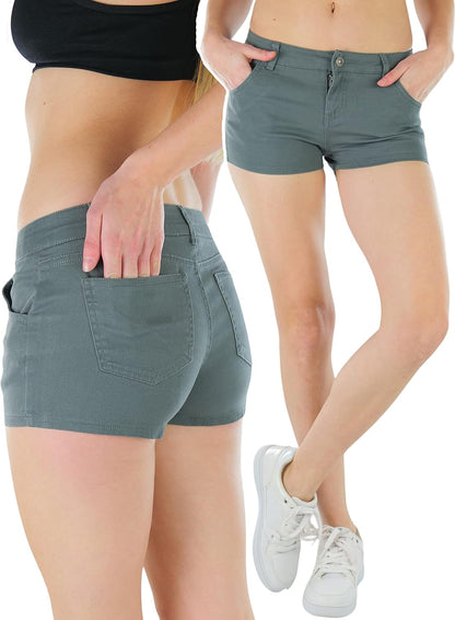 Women's Stretch Twill Denim Shorts with Pockets