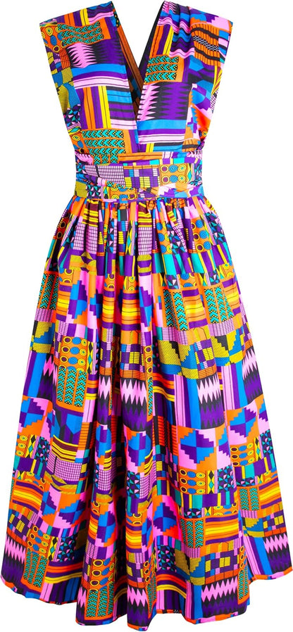 Women's African Print Maxi Dashiki Long Dress