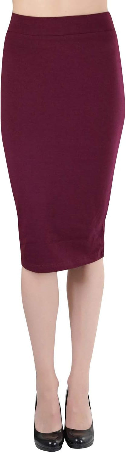 Women's Premium Cotton-Blend Knee-Length Skirt