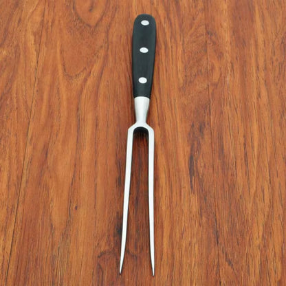 Kitchen Dining Tableware Stainless Steel Wooden Carving Meet Fork Free Shipping