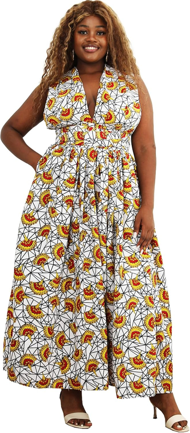 Women's African Print Maxi Dashiki Long Dress