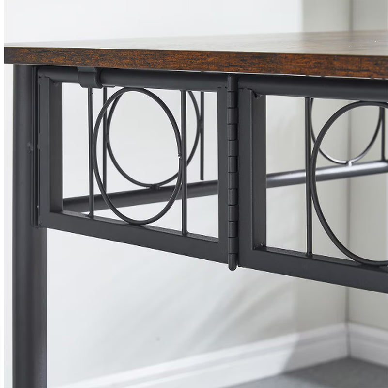 Square Foldable Wood and Metal Tables in the Kitchen, Dining Room