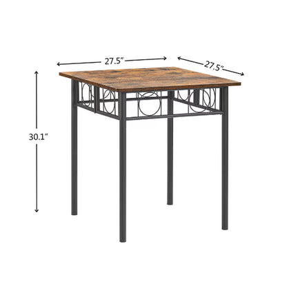 Square Foldable Wood and Metal Tables in the Kitchen, Dining Room