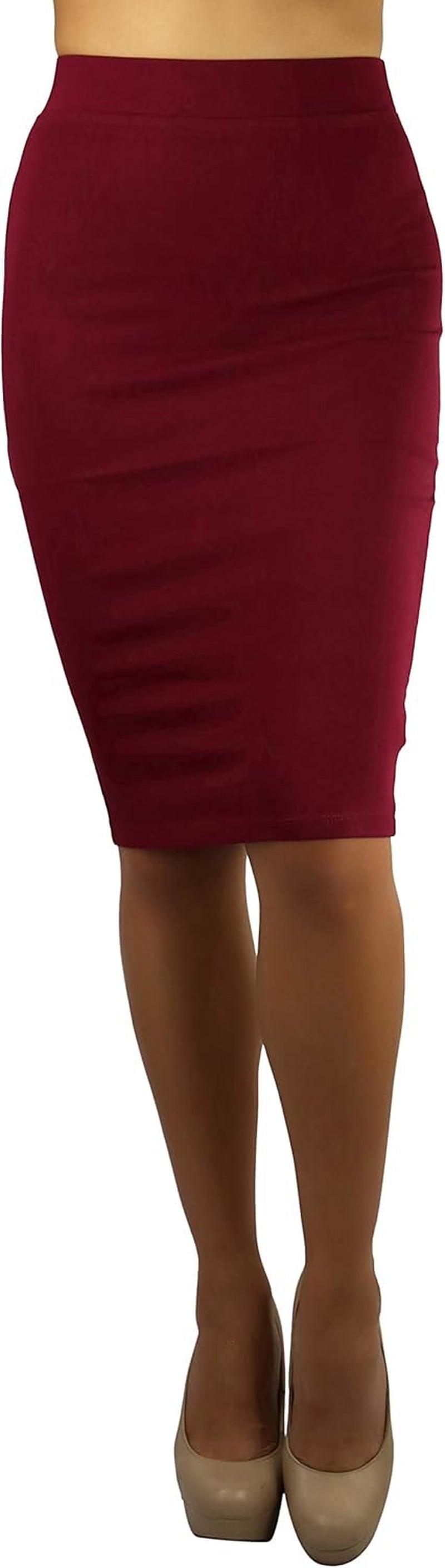 Women's Premium Cotton-Blend Knee-Length Skirt