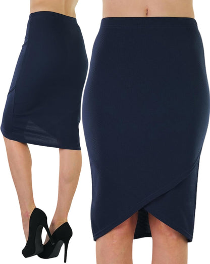 Women's Premium Cotton-Blend Knee-Length Skirt