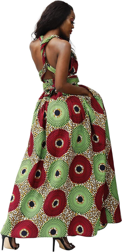 Women's African Print Maxi Dashiki Long Dress