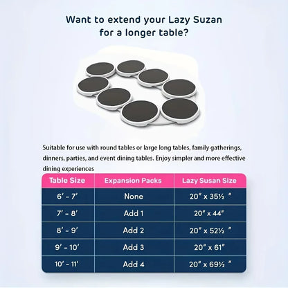 Kitchen Dining Table Turntable Kitchen Countertop Turntable 360 Degree Rotation Versatile Heat Resistant for Rectangular Table