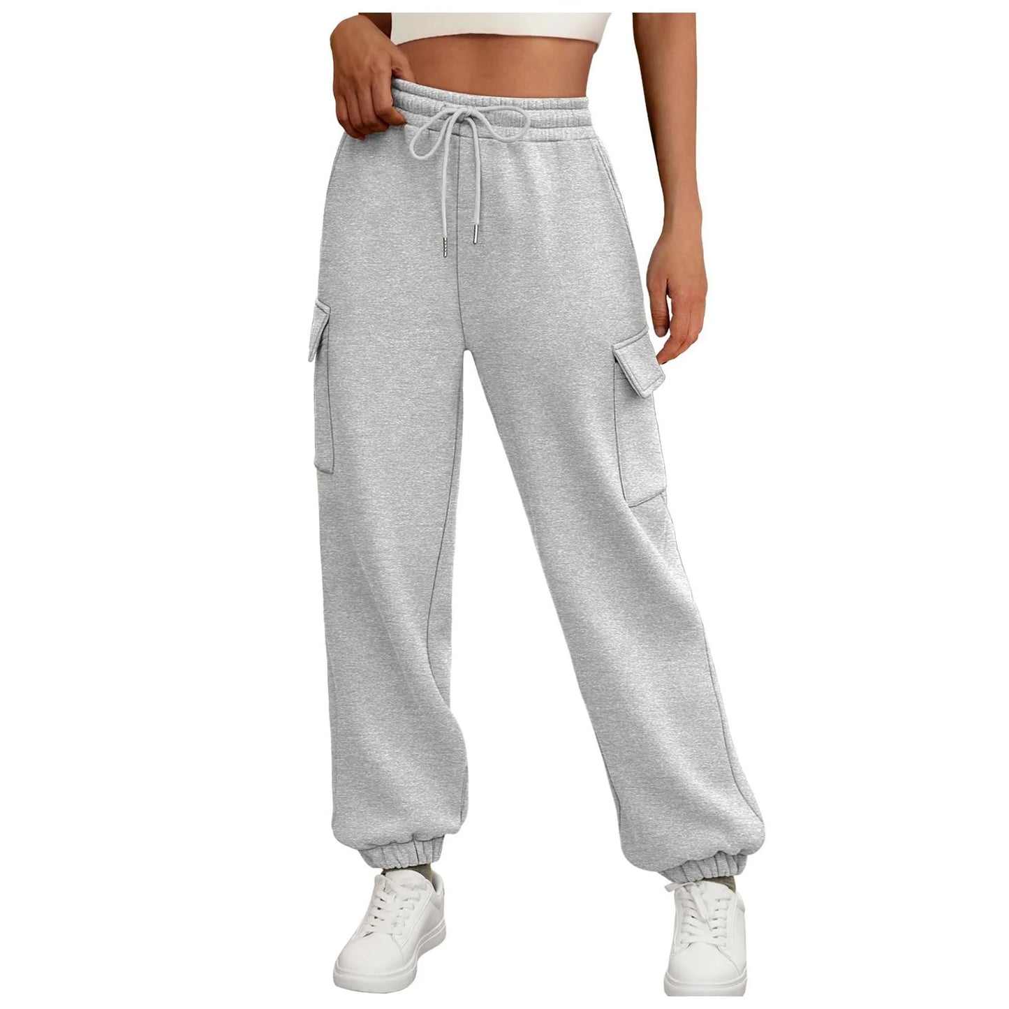 Women'S Sweatpants Fleece Lined Baggy Athletic Jogger Trousers with Pockets Fall Casual Trendy Cargo Pants Fall Outfits
