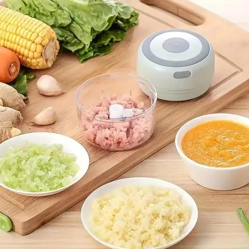 Electric Garlic Chopper,Usb RECHARGEABLE Mini Portable Vegetable Chopper,Garlic Grinder Masher,Wireless Food Processor for Ginger,Chili,Fruit,Meat Garlic Grinder Masher Onion Chopper
