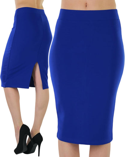 Women's Premium Cotton-Blend Knee-Length Skirt