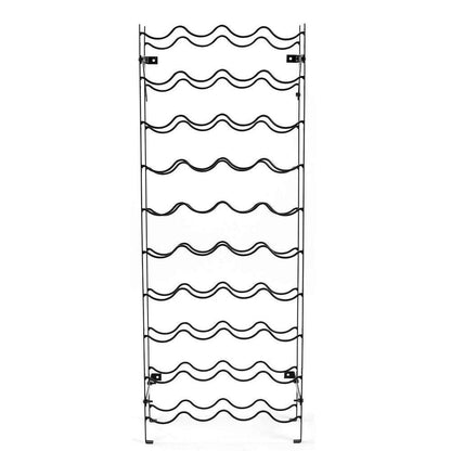 Stylish 40-Bottle Black Metal Tabletop Wine Rack