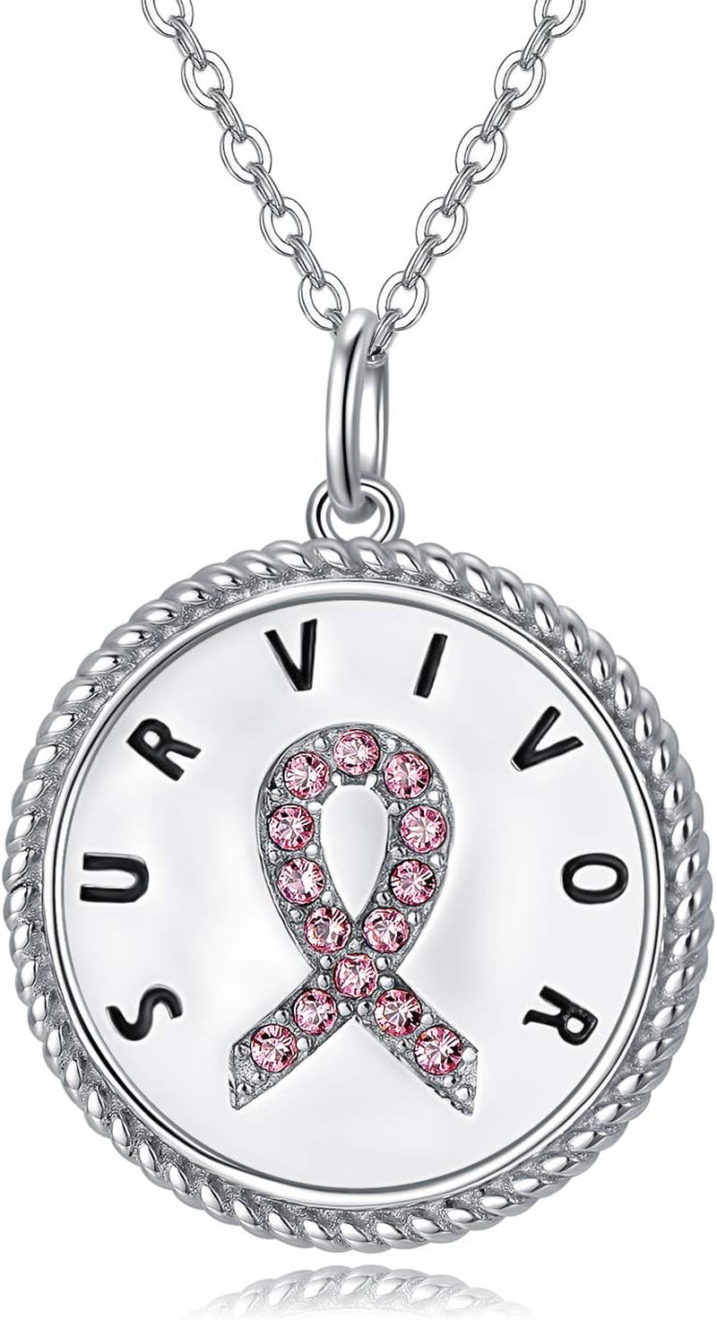 Sterling Silver Cancer Survivor Necklace - Thoughtful Gift for Breast and Ovarian Cancer Patients
