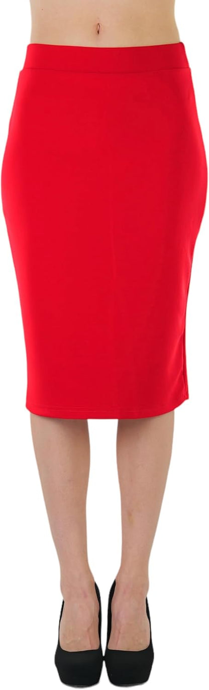 Women's Premium Cotton-Blend Knee-Length Skirt