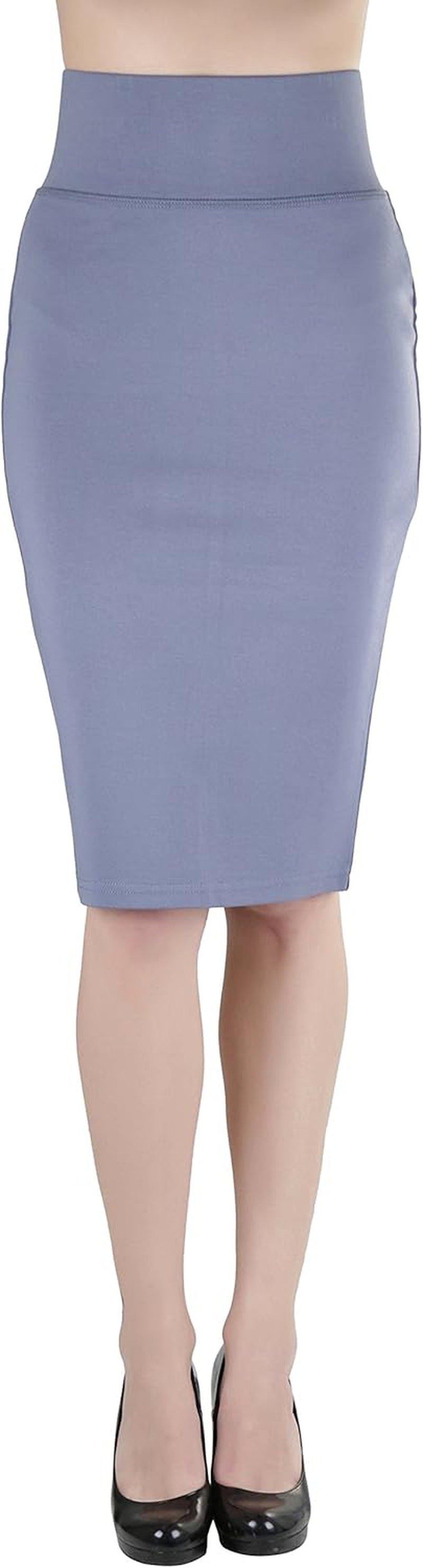 Women's Premium Cotton-Blend Knee-Length Skirt