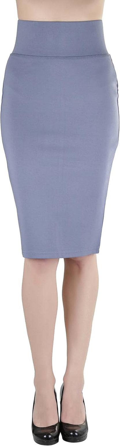 Women's Premium Cotton-Blend Knee-Length Skirt