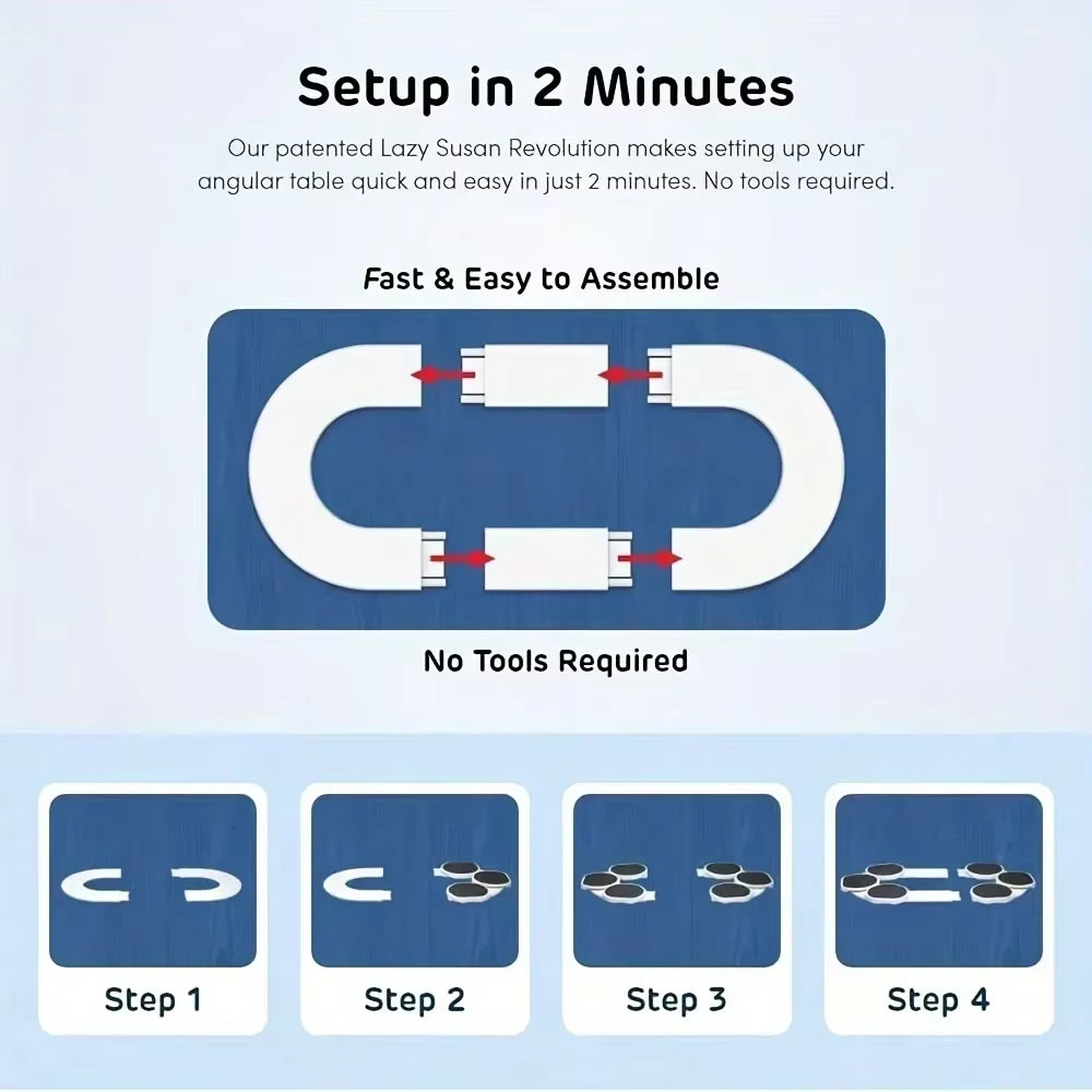 Kitchen Dining Table Turntable Kitchen Countertop Turntable 360 Degree Rotation Versatile Heat Resistant for Rectangular Table