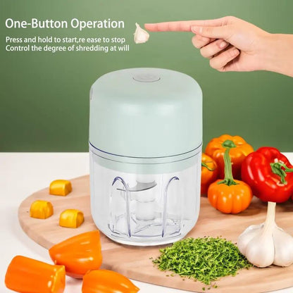 Electric Garlic Chopper,Usb RECHARGEABLE Mini Portable Vegetable Chopper,Garlic Grinder Masher,Wireless Food Processor for Ginger,Chili,Fruit,Meat Garlic Grinder Masher Onion Chopper