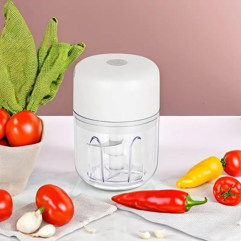 Electric Garlic Chopper,Usb RECHARGEABLE Mini Portable Vegetable Chopper,Garlic Grinder Masher,Wireless Food Processor for Ginger,Chili,Fruit,Meat Garlic Grinder Masher Onion Chopper