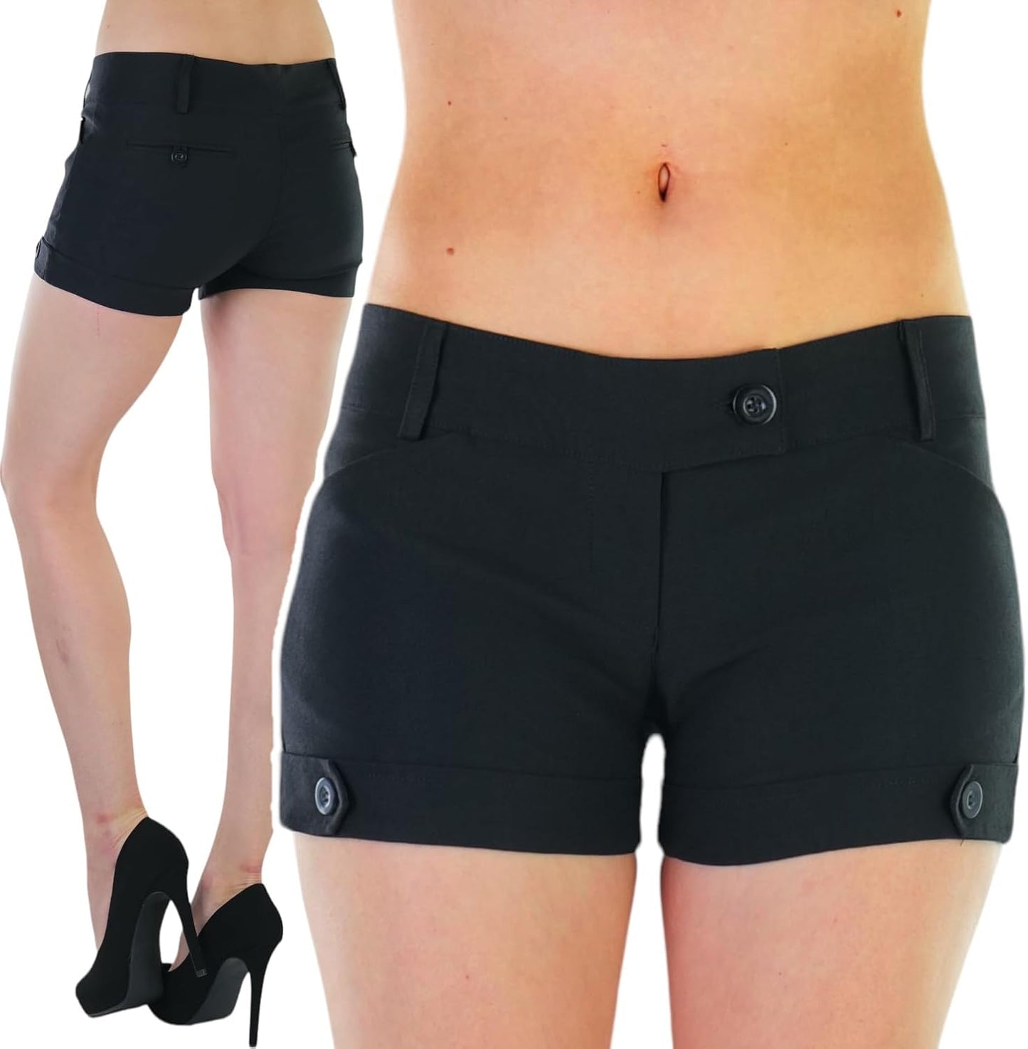 Women's Stretch Twill Denim Shorts with Pockets