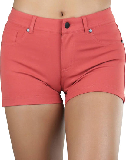 Women's Stretch Twill Denim Shorts with Pockets