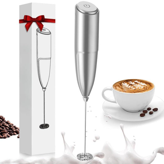 Hand Mixer - Milk Frother for Coffee Frother Handheld Foam Maker for Lattes, Electric Whisk Drink Mixer Mini Foamer for Cappuccino, Frappe, Matcha, Hot Chocolate Grey