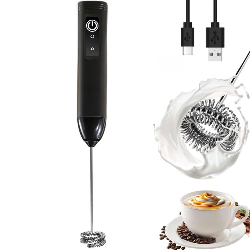 Hand Mixer - Milk Frother for Coffee Frother Handheld Foam Maker for Lattes, Electric Whisk Drink Mixer Mini Foamer for Cappuccino, Frappe, Matcha, Hot Chocolate Grey