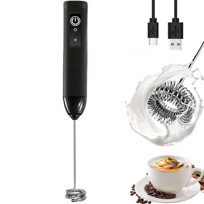 Hand Mixer - Milk Frother for Coffee Frother Handheld Foam Maker for Lattes, Electric Whisk Drink Mixer Mini Foamer for Cappuccino, Frappe, Matcha, Hot Chocolate Grey