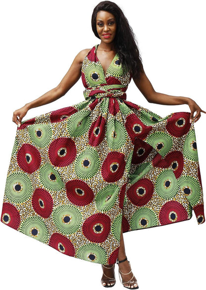 Women's African Print Maxi Dashiki Long Dress