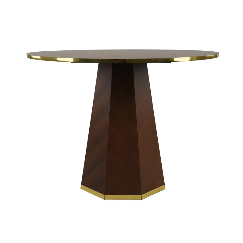 Round Dining Table with Trim, Glam Dining Table for Kitchen/Dining Room