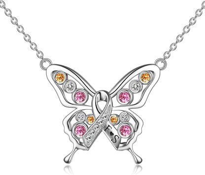 Sterling Silver Cancer Survivor Necklace - Thoughtful Gift for Breast and Ovarian Cancer Patients