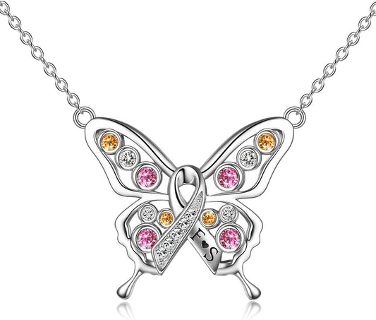 Sterling Silver Cancer Survivor Necklace - Thoughtful Gift for Breast and Ovarian Cancer Patients