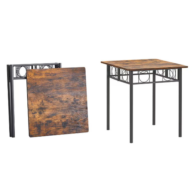 Square Foldable Wood and Metal Tables in the Kitchen, Dining Room