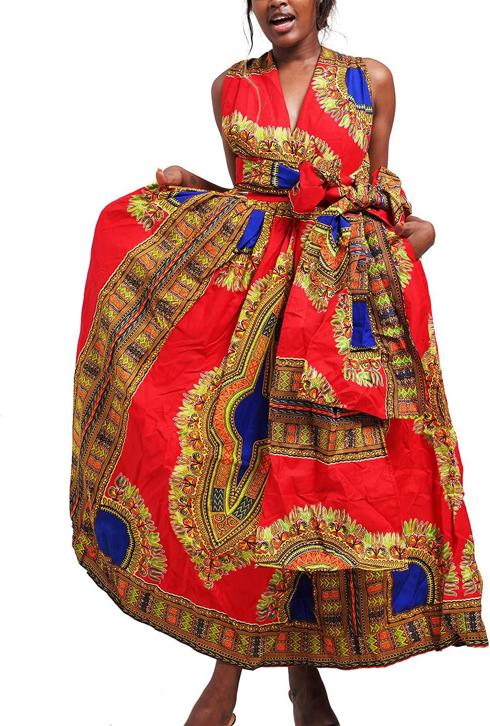 Women's African Print Maxi Dashiki Long Dress