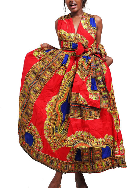 Women's African Print Maxi Dashiki Long Dress