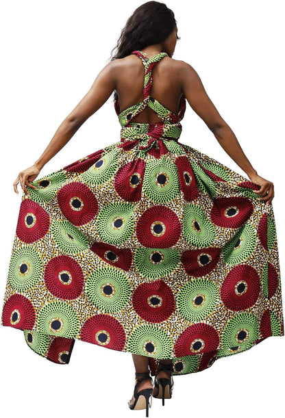 Women's African Print Maxi Dashiki Long Dress